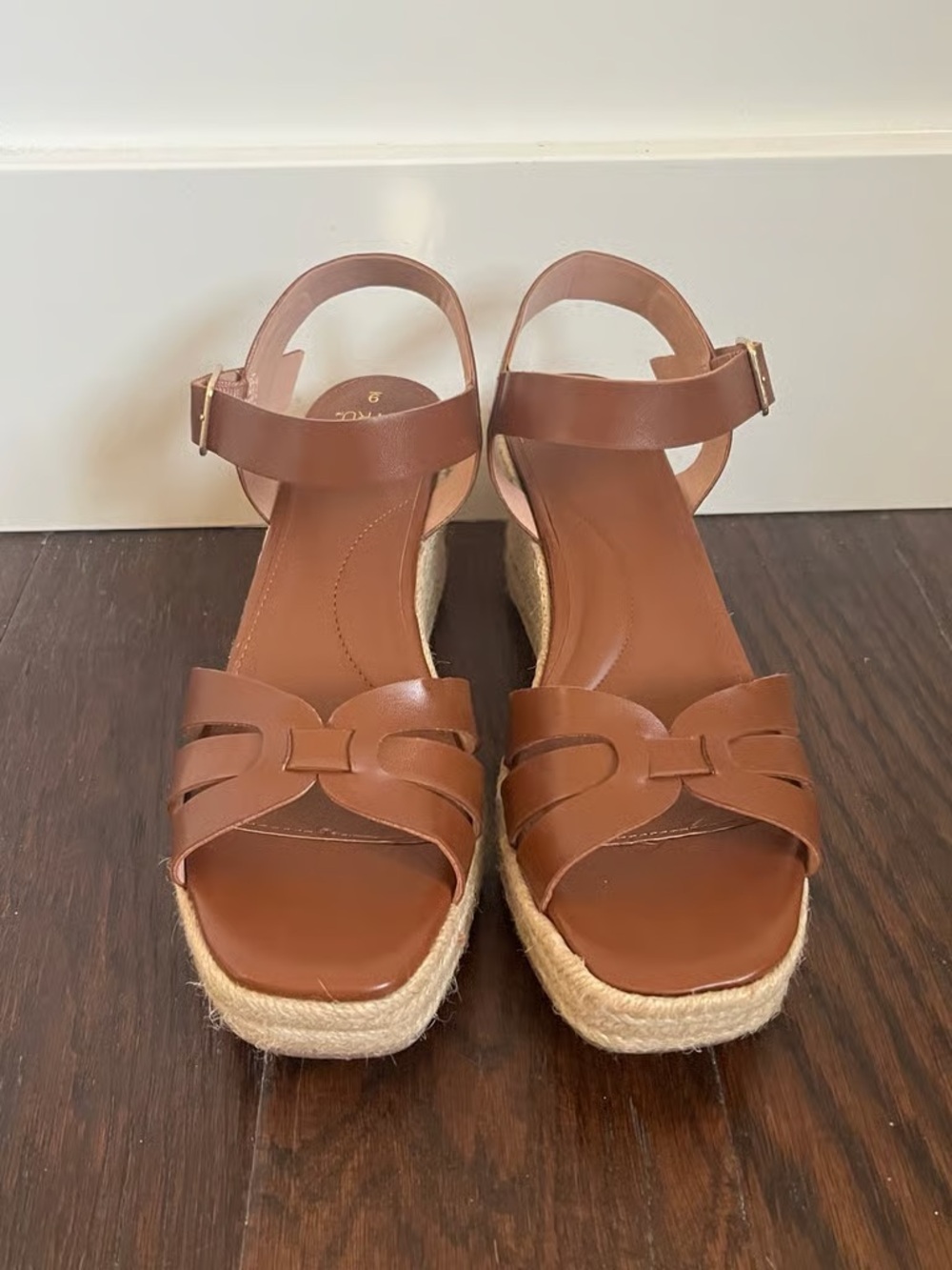 Time and Tru Brown Espadrille Wedge Sandals